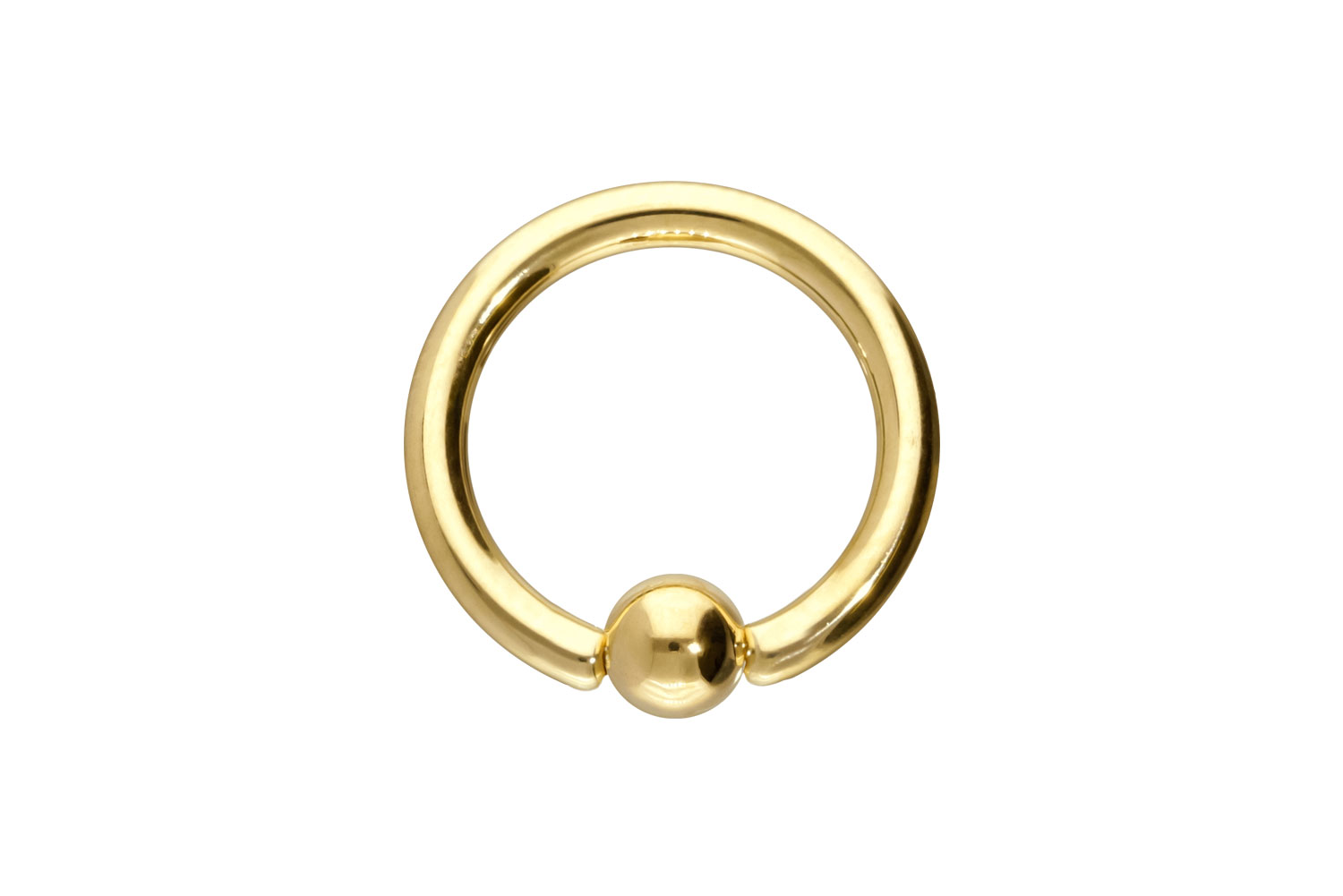 14/18 Karat Gold Klemmkugelring Piercing